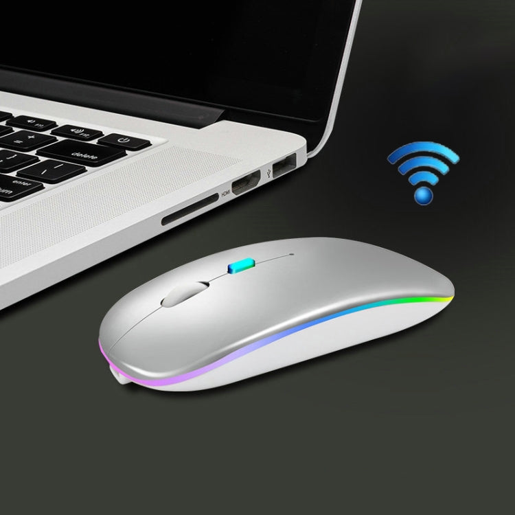 Y20 4 tasti bagliore colorato ricarica mouse muto gioco per notebook mouse wireless, 2.4G Version (Black), 2.4G Version (Blue), 2.4G Version (Green), 2.4G Version (Silver), 2.4G Version (White), 2.4G Version (Pink), 2.4G Version (Gold)